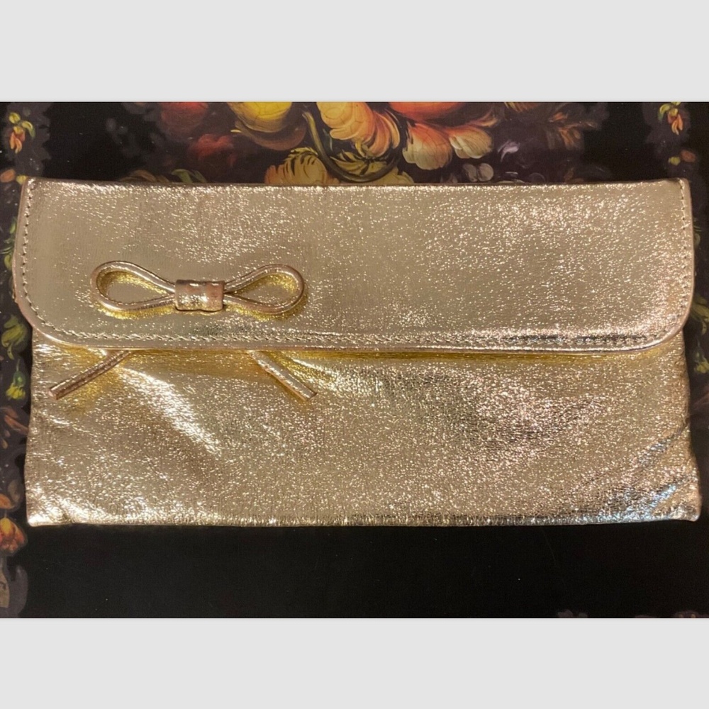 Vintage 1960s Gold Lame Small Evening Bag Clutch Purse Handbag Shimmer 8”